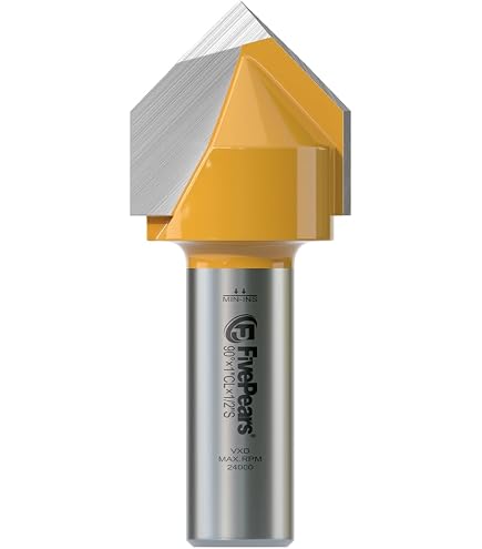 YONICO Router Bits V Groove 60 Degree X 1/2-Inch Diameter 1/4-Inch